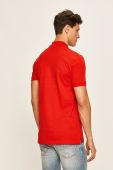 Бавовняне поло Kappa колір червоний з аплікацією