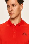 Бавовняне поло Kappa колір червоний з аплікацією