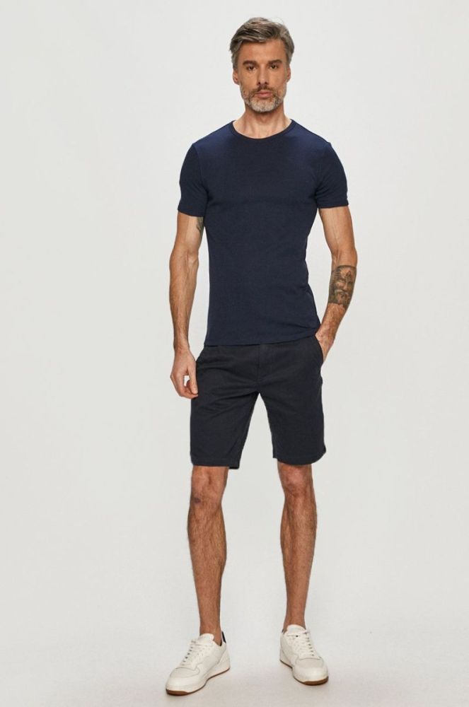 Бавовняна футболка G-Star Raw колір синій однотонна фото 2