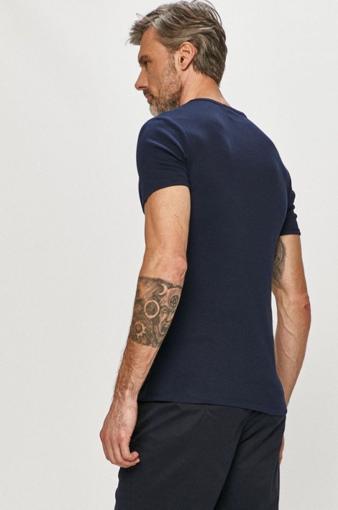 Бавовняна футболка G-Star Raw колір синій однотонна фото 3