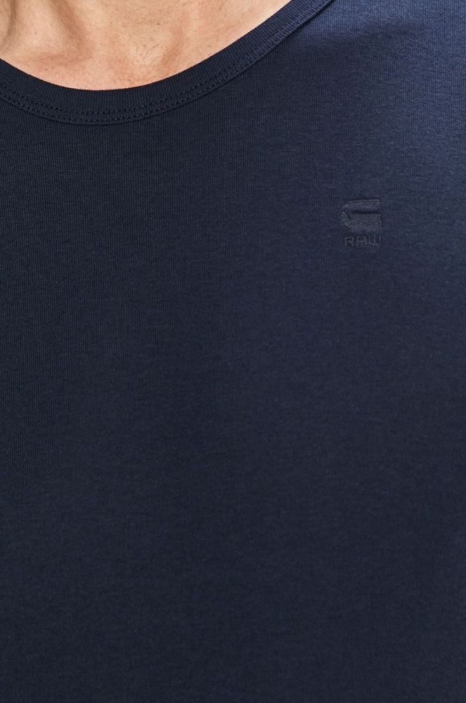 Бавовняна футболка G-Star Raw колір синій однотонна фото 5