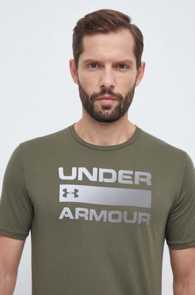 Футболка Under Armour чоловічий колір зелений з принтом (3616723)