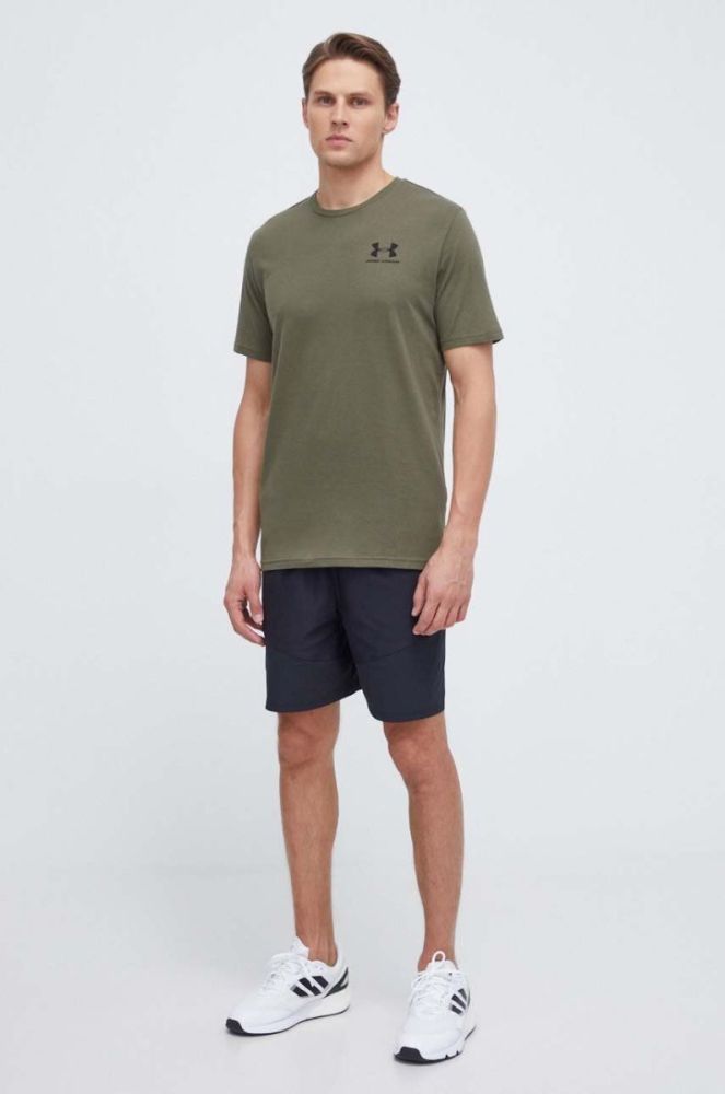 Футболка Under Armour чоловічий колір зелений з принтом (3581947) фото 2