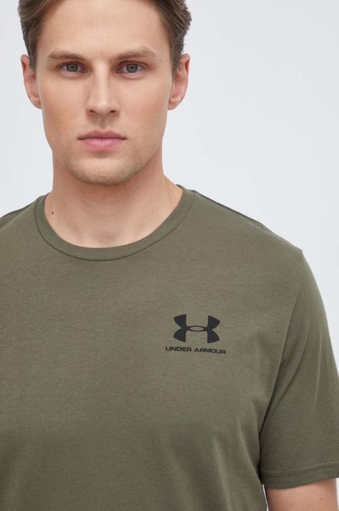 Футболка Under Armour чоловічий колір зелений з принтом (3581947) фото 4