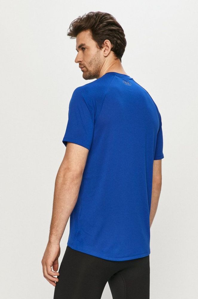 Футболка для тренувань чоловіча Under Armour Tech SS Tee 2.0 колір фіолетовий фото 3
