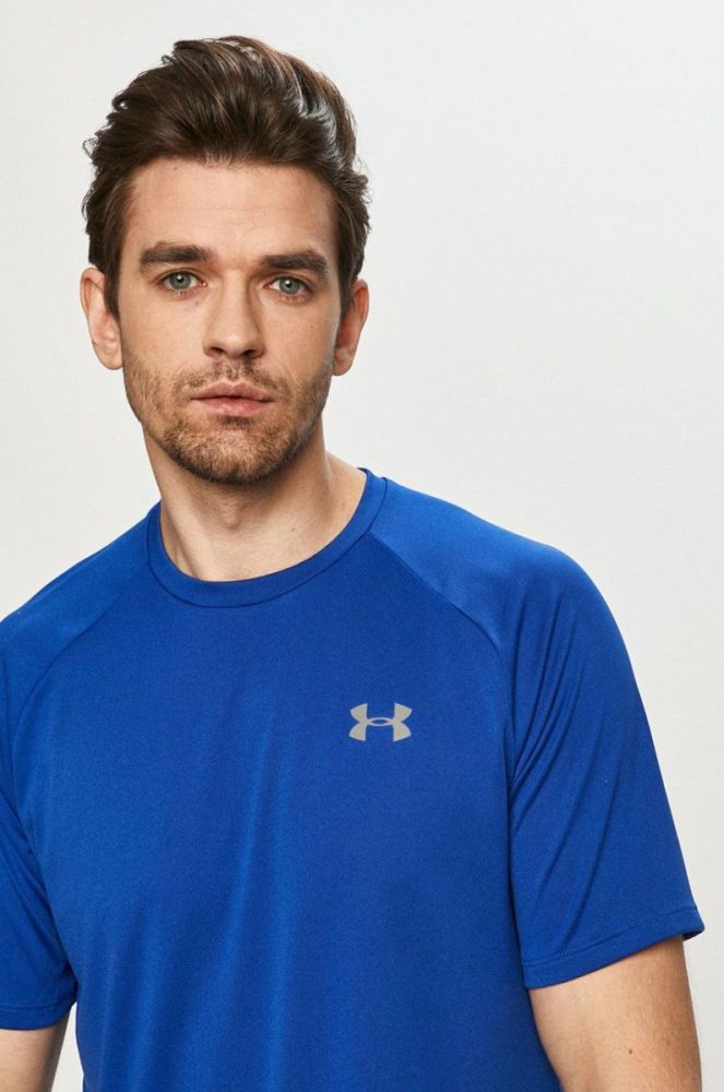 Футболка для тренувань чоловіча Under Armour Tech SS Tee 2.0 колір фіолетовий фото 4