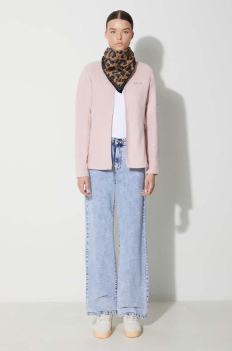 Спортивна кофта Columbia Fast Trek II жіноча колір рожевий однотонна 1465351-607