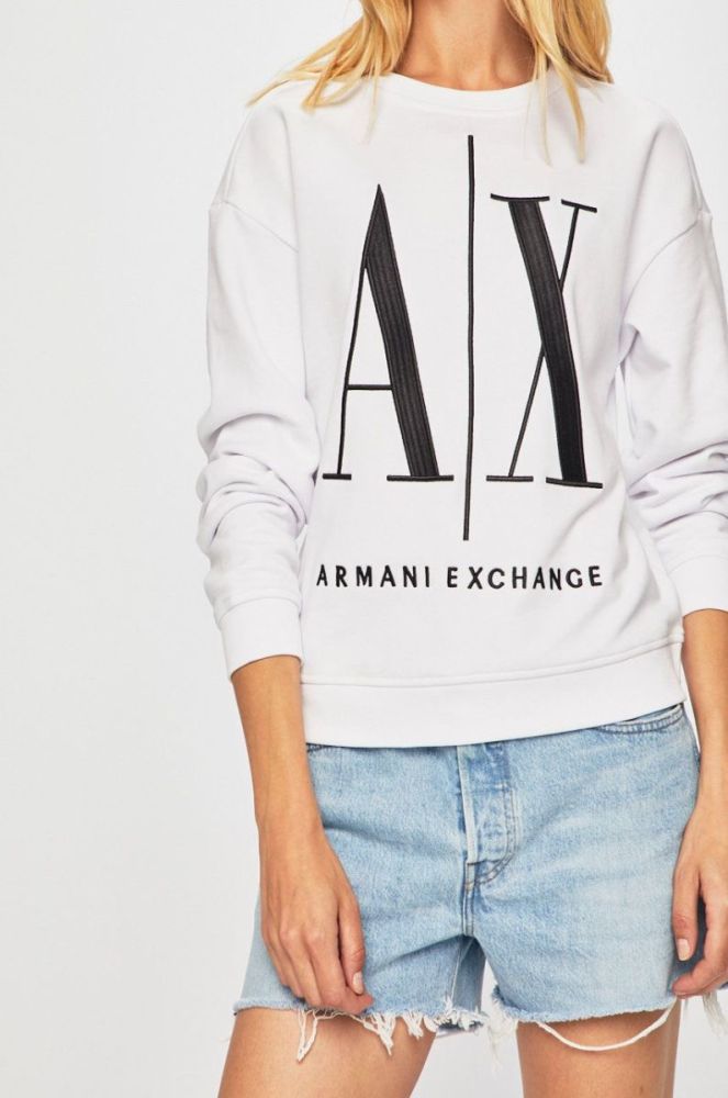 Armani Exchange - Кофта колір білий (366386) фото 4