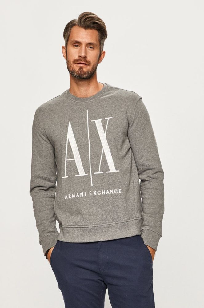 Armani Exchange - Кофта колір сірий (361167)