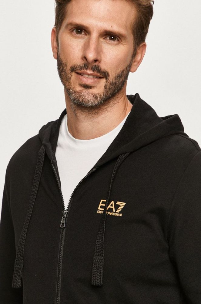 Кофта EA7 Emporio Armani чоловіча колір чорний з принтом (359217) фото 2