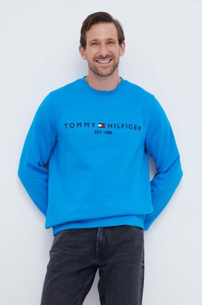 Кофта Tommy Hilfiger чоловіча колір зелений з аплікацією (3492148) фото 4
