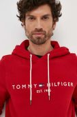 Кофта Tommy Hilfiger чоловіча колір червоний з капюшоном з аплікацією (3246792)