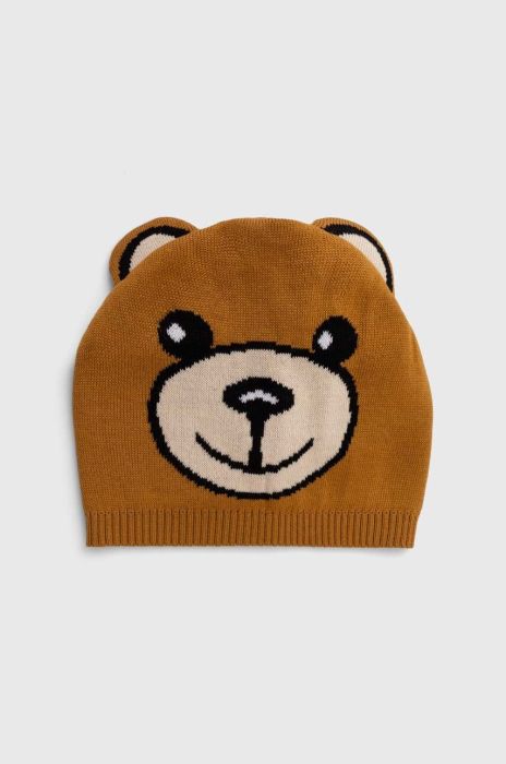 Moschino Дитяча шапка колір коричневий