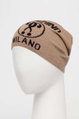 Вовняна шапка Moschino колір бежевий вовна (3398897)