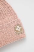 Шапка Columbia колір рожевий з товстого трикотажу (2564218)