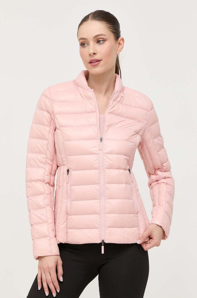 Пухова куртка Armani Exchange жіноча колір рожевий перехідна