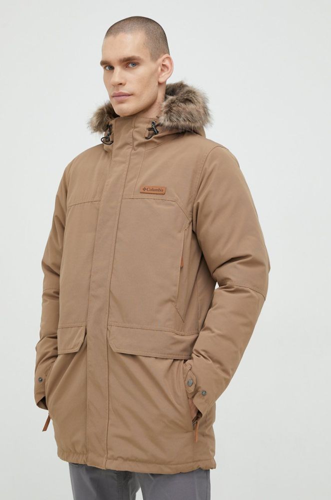 Куртка Columbia Marquam чоловіча колір коричневий зимова 1865482-464
