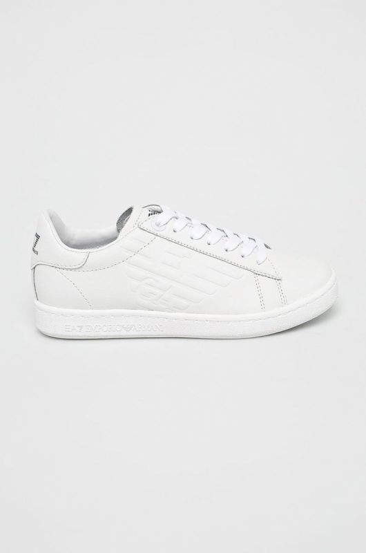 EA7 Emporio Armani - Шкіряні черевики колір білий (371821)