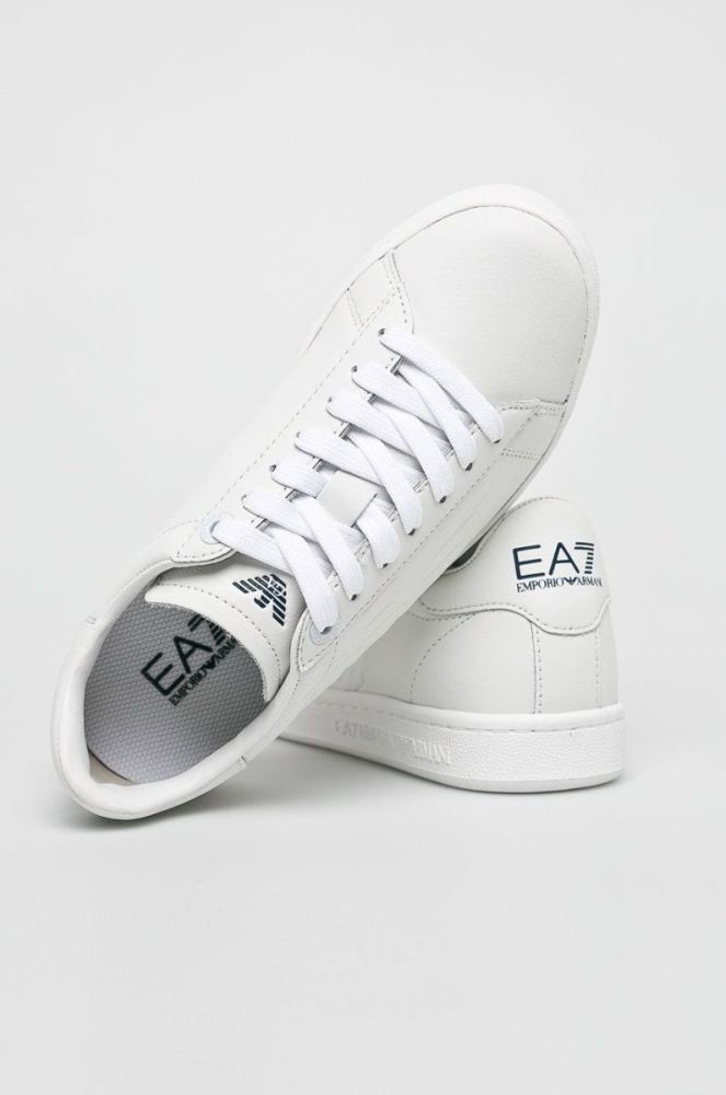 EA7 Emporio Armani - Шкіряні черевики колір білий (371821) фото 4