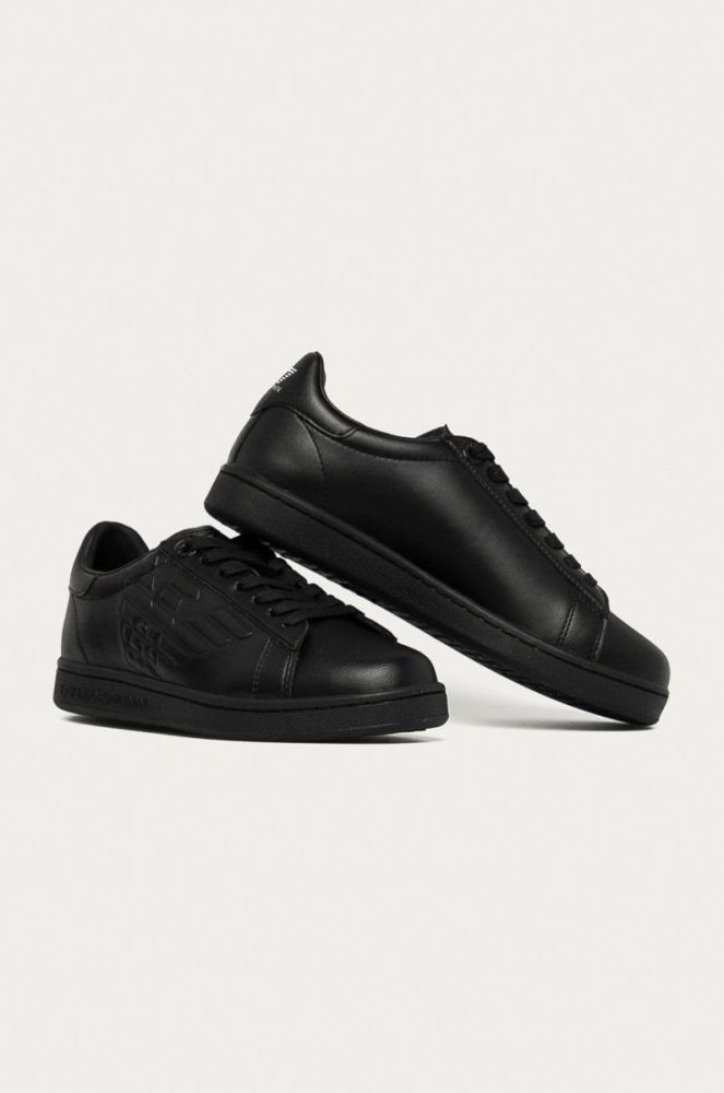 EA7 Emporio Armani - Шкіряні черевики колір чорний (68662) фото 2
