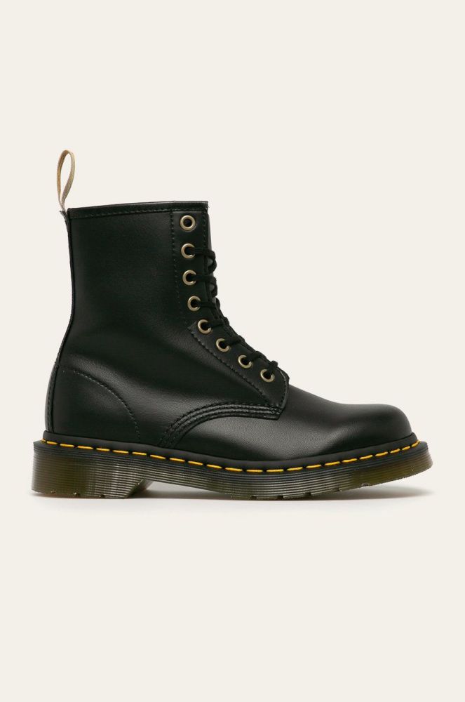 Черевики Dr. Martens Vegan 1460 жіночі колір чорний на плоскому ходу 14045001-Black.