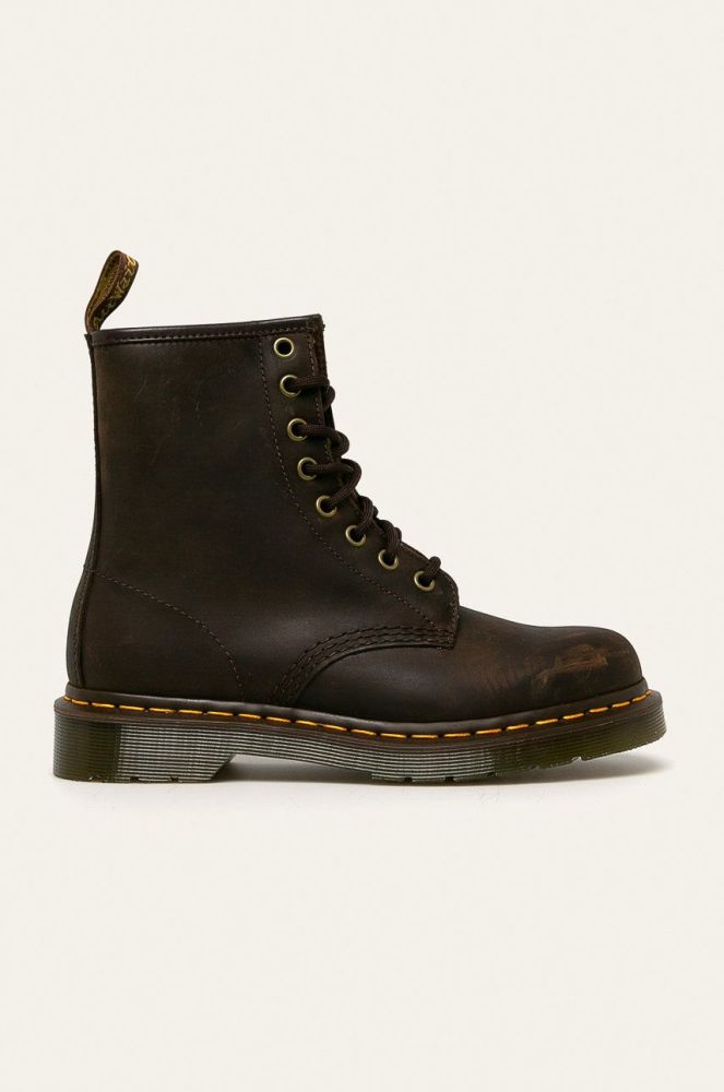 Шкіряні черевики Dr. Martens 1460 жіночі колір коричневий на плоскому ходу 11822203-Gaucho