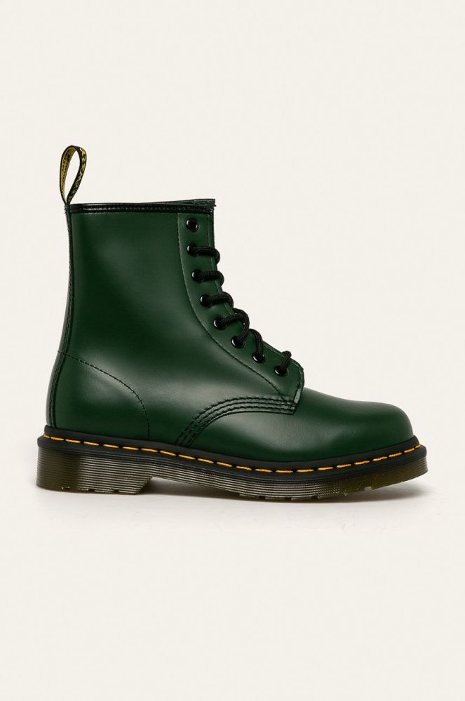 Шкіряні черевики Dr. Martens 1460 жіночі колір зелений на плоскому ходу 11822207-Green