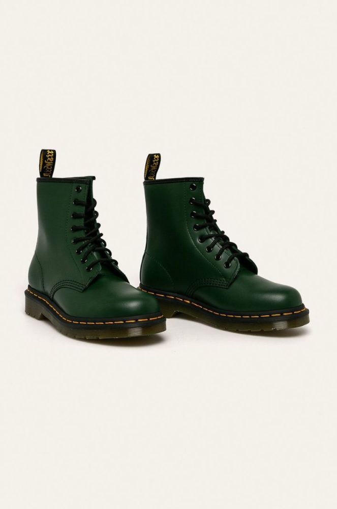 Шкіряні черевики Dr. Martens 1460 жіночі колір зелений на плоскому ходу 11822207-Green фото 2