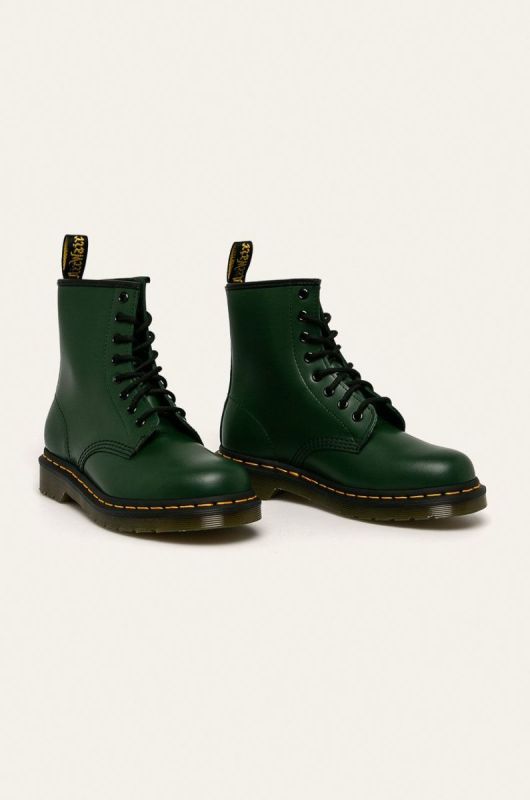 Шкіряні черевики Dr. Martens 1460 жіночі колір зелений на плоскому ходу 11822207-Green фото 2