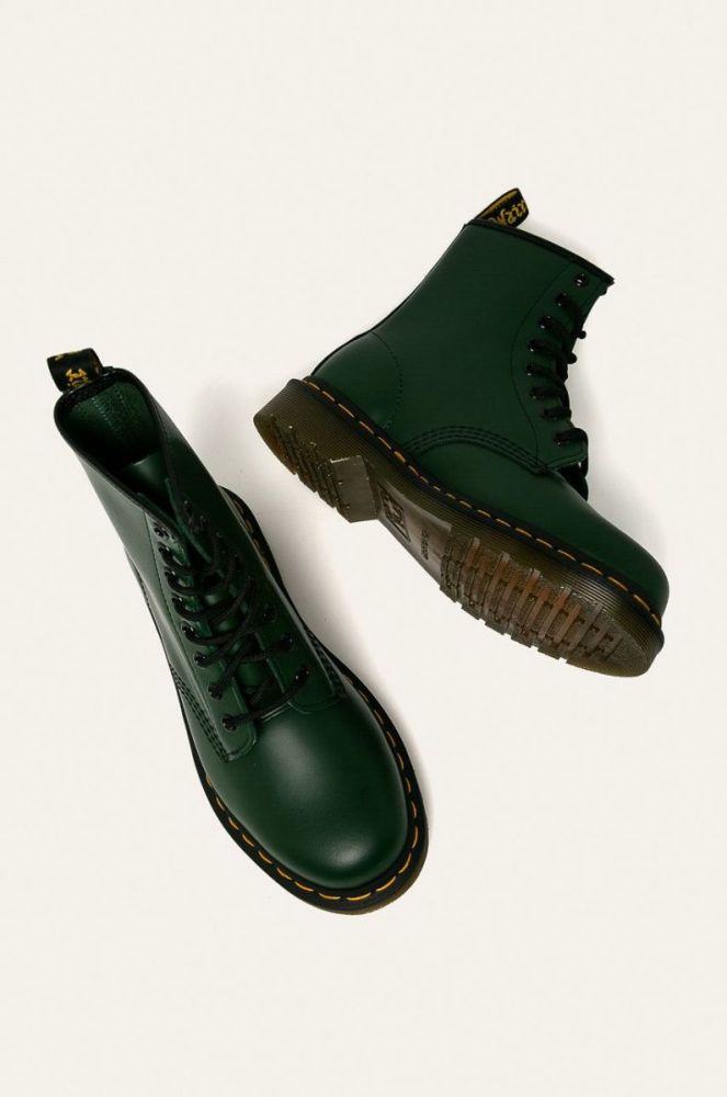 Шкіряні черевики Dr. Martens 1460 жіночі колір зелений на плоскому ходу 11822207-Green фото 4
