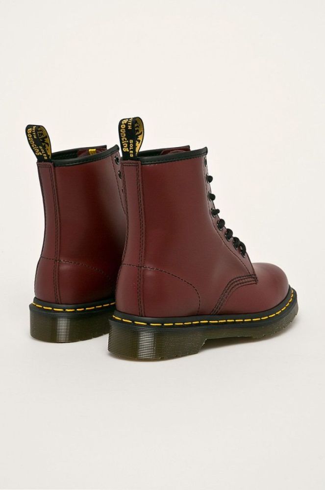 Шкіряні черевики Dr. Martens 1460 жіночі колір бордовий на платформі фото 3