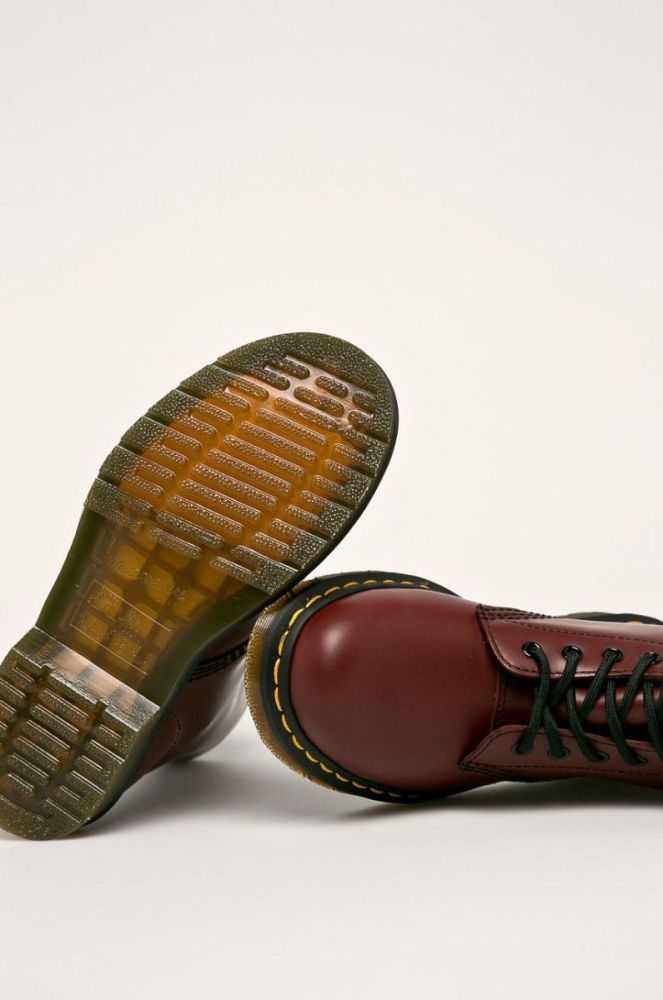 Шкіряні черевики Dr. Martens 1460 жіночі колір бордовий на платформі фото 4