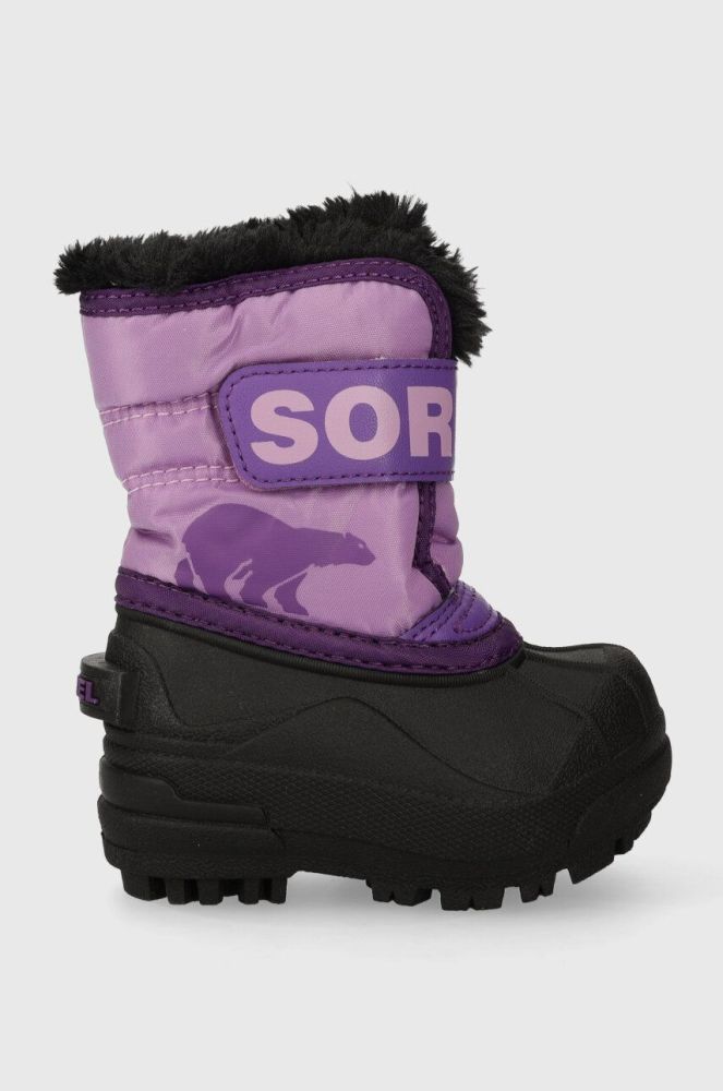 Дитячі чоботи Sorel SPORTY STREET колір фіолетовий