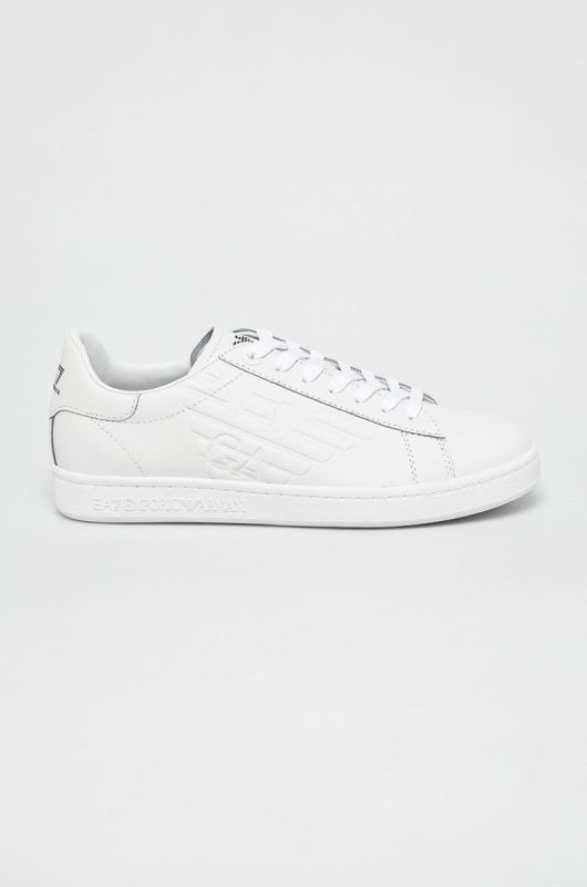 EA7 Emporio Armani - Шкіряні черевики колір білий (371938)