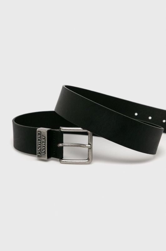 Armani Exchange - Шкіряний ремінь колір чорний (348875) фото 2