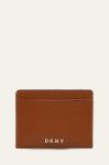 Шкіряний чохол на банківські карти Dkny жіночий колір коричневий