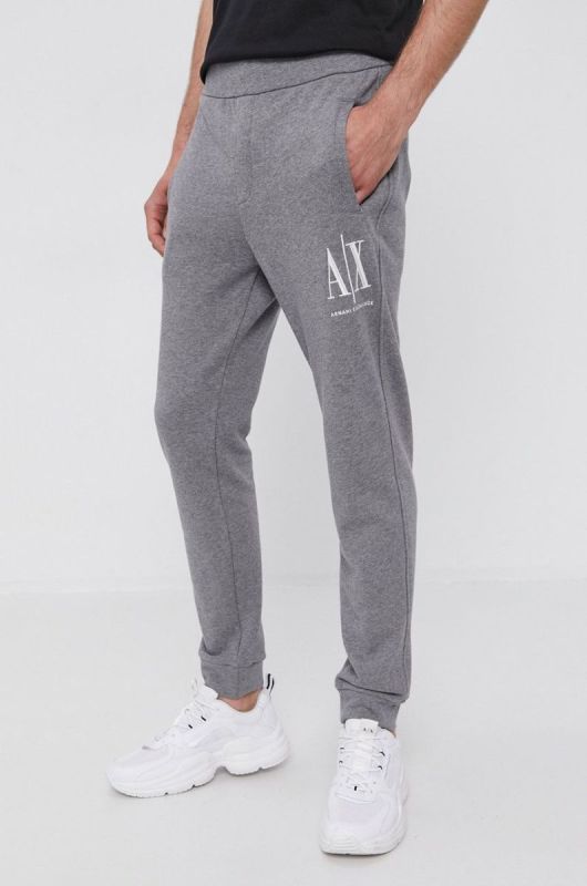 Штани Armani Exchange чоловічі колір сірий гладке