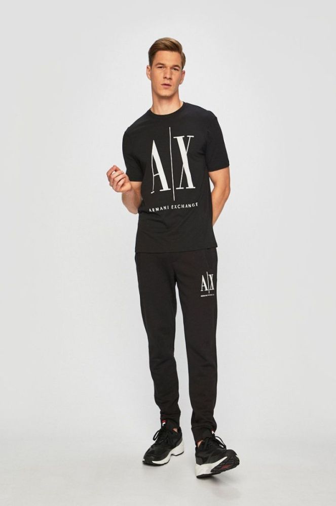 Штани Armani Exchange чоловічі колір чорний гладке фото 2