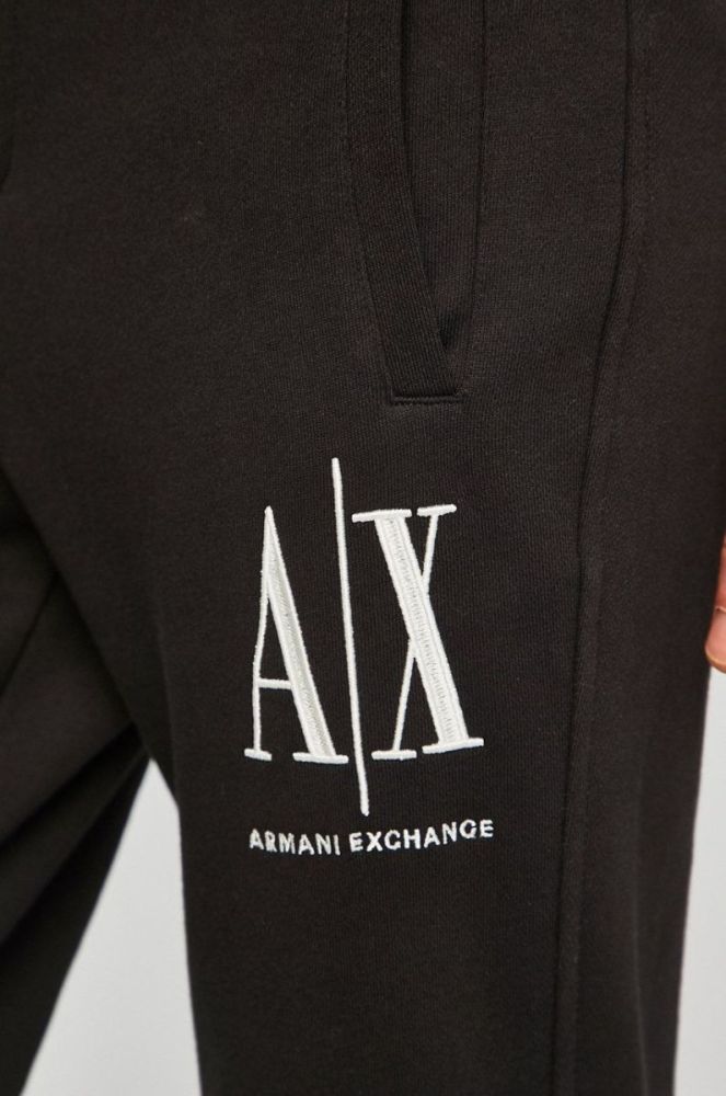 Штани Armani Exchange чоловічі колір чорний гладке фото 4