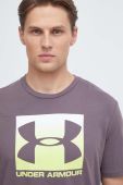 Футболка Under Armour чоловічий колір коричневий з принтом