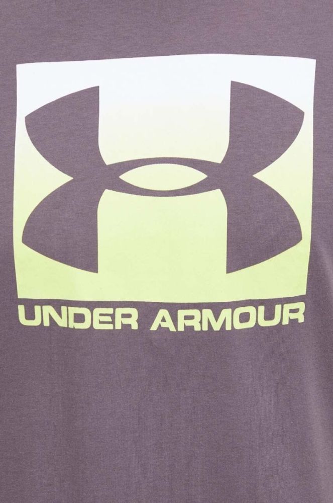 Футболка Under Armour чоловічий колір коричневий з принтом фото 5