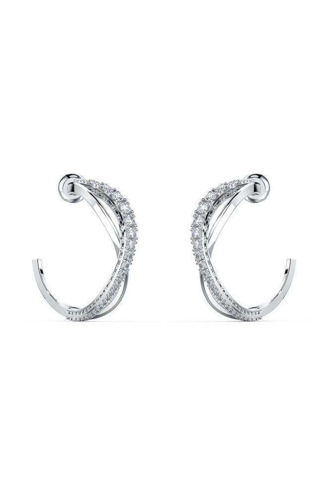 Swarovski - Сережки TWIST MINI HOOP колір срібний фото 2