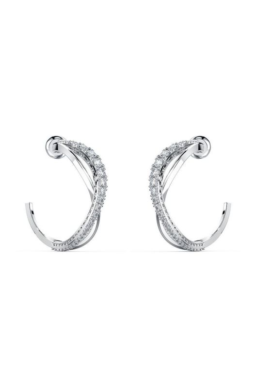Swarovski - Сережки TWIST MINI HOOP колір срібний фото 2