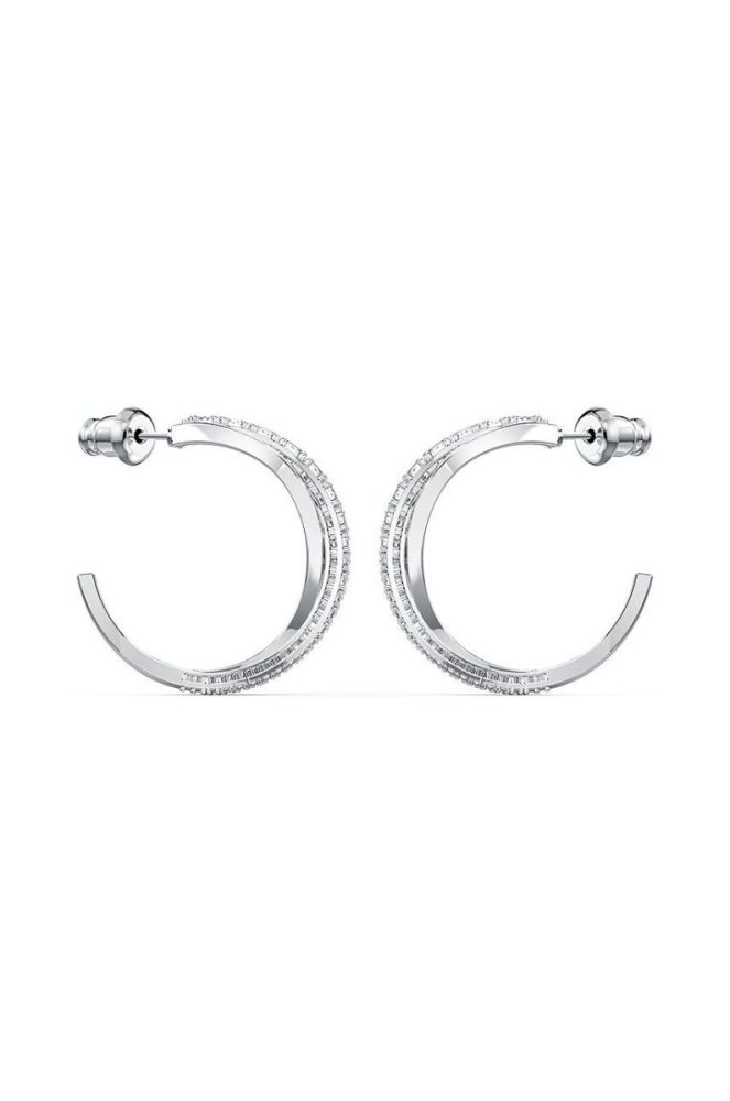 Swarovski - Сережки TWIST MINI HOOP колір срібний фото 3