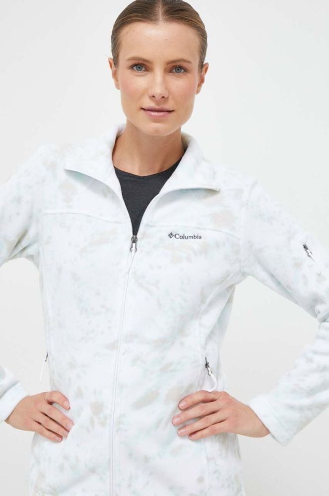 Спортивна кофта Columbia Fast Trek Printed колір білий візерунок фото 4