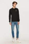 Кофта EA7 Emporio Armani чоловіча колір чорний гладка
