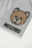 Шапка Moschino колір сірий з тонкого трикотажу (615958)