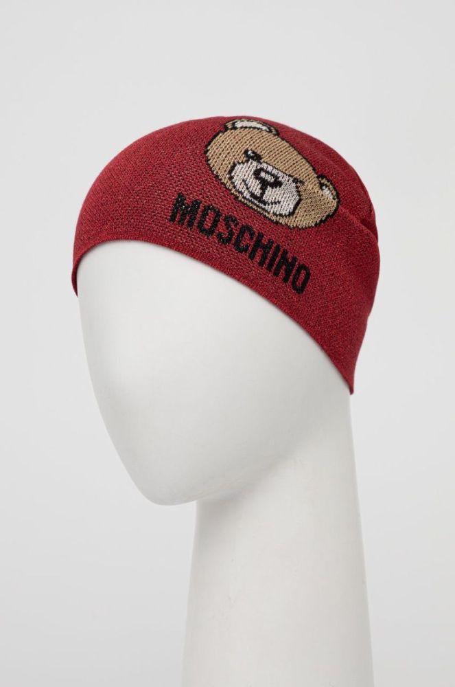 Шапка Moschino колір червоний з тонкого трикотажу (1696837) фото 2