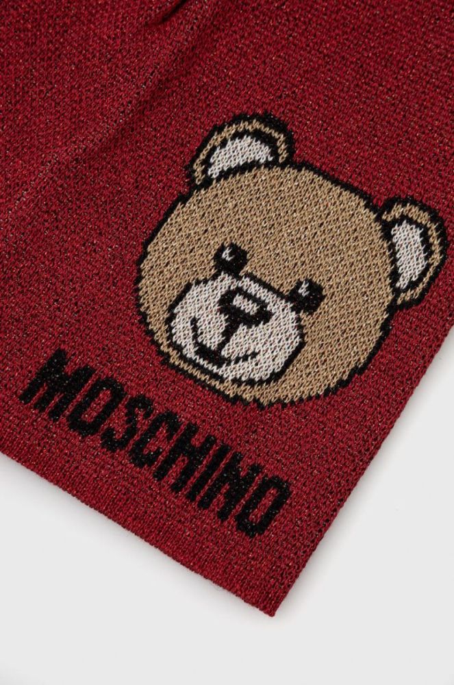 Шапка Moschino колір червоний з тонкого трикотажу (1696837) фото 3