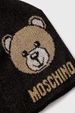 Шапка Moschino колір чорний з тонкого трикотажу (3340579)